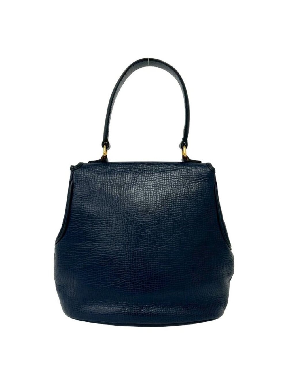 Dior Vintage CD Logo Leather Handbag Mini Tote Navy - Picture 3 of 10